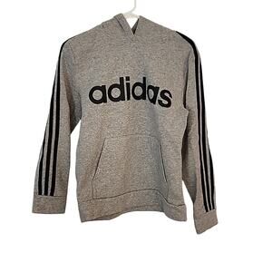 Adidas Gray/Black Hooded Sweatshirt, Boys Large